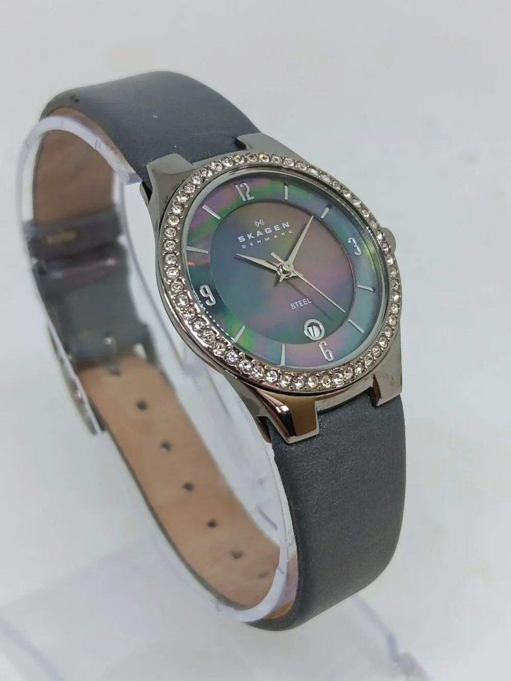 Skagen 630SMLM Women's 27mm Slim Profile Crystal Accent MOP Dial Quartz Watch